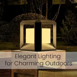 Beamify Gate Light 9W Waterproof Pillar Lamp Outdoor Decor Garden Lights Pole Mount Exterior Lighting Fixture for Home Entrance Main Gate Patio Compound Boundary (Without Bulb, Pack of 1) image 3