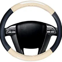 TOUCH OF MODERN™ Racing Black & Beige Car Steering Wheel Cover for Tata Tigor image 1