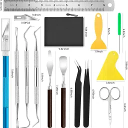 ZIBUYU® 26Pcs DIY Leather Crafting Tools Carving Tools with Tool Bag Stainless Steel Carving Tool DIY Crafting Tools for Leather Crafting Clay Crafting, Wooden Crafting image 1