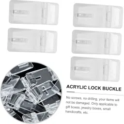Uonlytech 180 Sets Acrylic Lock Hasp Buckle Lock for Boys and Girls Latch Acrylic Lock Buckle Luggage Suitcase Lock DIY Woodworking Cases Boxes Storage image 3