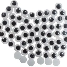 ANG Googly Eyes Wiggle Eyes Doll Eyes Art and Craft Eyes Black/White (10mm, 100) image 1