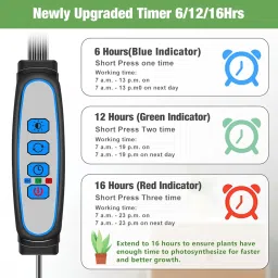 Kullsinss Grow Lights for Indoor Plants, 16" Full Spectrum Plant Grow Light Strip with Upgrade Timer 6/12/16 Hrs, 3 Spectrum Modes, 240 LEDs Sunlike Growing Lamp for Seedlings Hydroponics Succulent image 4