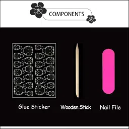 Nails magic Glossy White Press-On Nails, Long Coffin Style, 30-Piece Kit with Glue, 24 pieces, UV Finish, Almond shape image 5