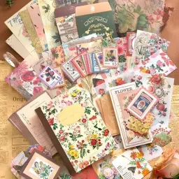 Mluffy Letter From Flower Vintage Aesthetic journaling kit, Scrapbook journal set, DIY Paper Stickers Craft Kits for journal kit, Aesthetic Sticker, scrap book and Notebook Collage (Letter From Flower) image 5