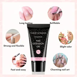 Poly Nail Gel Extension Kit for Builder Gel UV Nail Art Kit, Nail Extension Set (8in1) (needs 2-3 time practice)(SSD KIT) (MILKY WHITE, SSD KIT) image 5