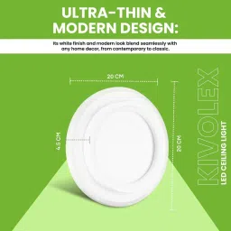 KIVOLEX Modern LED Ceiling Light for Living Room| Eye-Protecting 50W Flush Mount Lamp with High CRI 97+| 3-Color Modes (Warm, Cool & Natural White) | Anti-Glare Light for Bedroom & Study (Round White) image 3