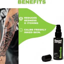 Flaunt Your Ink Tattoo Care Gel for Fresh Tattoos | Non-Greasy Soothing Formula with Aloe Vera & Allantoin | Supports Skin Recovery, Reduces Swelling, Itching & Redness | Petroleum-Free | 50ml image 1