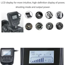 48 Macro LED Flash Light with LCD Display Power Control, 4 Lighting Modes, 7 Level Brightness Adjustments, Flash Light with Adapter Rings and Flash Diffusers for DSLR Cameras image 2