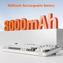 TONTRU Wireless Mechanical Gaming Keyboard, Tri-Mode Connectivity (Bluetooth 5.0/2.4GHz/USB-C), Hot-Swappable, RGB Backlit,101-Key Layout Keyboard with Volume Knob for PC, Laptop, Tablet image 3