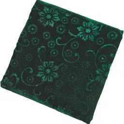 Green Velvet Fabric 1Mtr Flower Design Embossed Women Blouse Piece Unstitched for Home Decoration Making Cushion Cover, Sofa Cover, Backdrop| Width 44 Inches | (1 Mtr Green) image 4