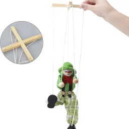 BXT Hand Puppet Clown Wood Marionette Toys Pull Strings Puppet Doll Movable Hands and Feet,Xmas Parent-Child Interactive Fun Toys Gift image 4