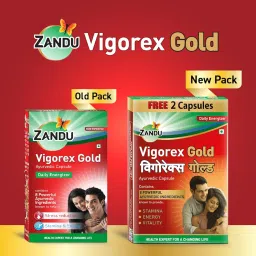 Zandu Vigorex Gold Ayurvedic Daily Energizer -Pack of 20 Capsules image 2