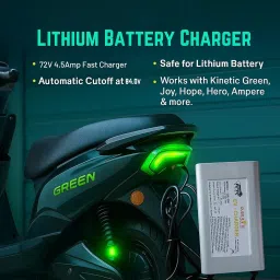 RUDRA LITE 5Amp E-Bike Battery Charger | Fast Charging with Automatic Cutoff (67.2V) | Safe & Reliable Lithium Battery Charger | Compatible with Kinetic Green, Hero, Ampere, JoyHope, (72V) image 3
