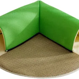 2 in 1 Cat Tunnel Bed Play Hut Comfortable Summer Cat House Exercise Playing Green 50cm image 4