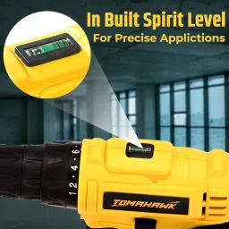 Tomahawk TAL-6500 12V Cordless Drill Driver | 10mm Keyless Chuck, 24Nm Torque, 18+1 Settings, 1.5Ah Battery, Built-In Spirit Level, LED Light, Compact & Lightweight for DIY and Home Use image 4