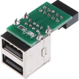 UJEAVETTE 2X Mainboard 9pin to Dual USB2.0 Female Pin Header Expansion Card Panel image 5