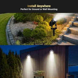 Dylect® Luxe Solar Garden Light for Garden, Resort/Hotel | Spot Light for Outdoor Plants, Balcony with Powerful Twin LED, Up to 8Hr Run-Time, IP44 Waterproof, Auto On-Off (Ground Mount, Cool White) image 2