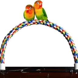 1 Piece Bird Perch Bird Toy Bird Spiral Rope Perch Bird Spiral Cotton Rope Perches Bird Cage Accessories Parakeet Climbing Stand Bar Parrot Cotton Swing Climbing Standing Toys(26.32 Inch) image 2