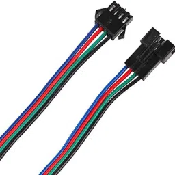 UNIVERSAL HUB 4 pin Male & Female 4 wire JST Connector Cable Lock Type for LED Lights DIY Projects PAIR OF 10 image 1