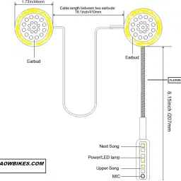 Aow Attractive Offer World Universal Motorcycle Helmet Headset, Bluetooth Stereo Speakers Hands-Free Music Call Control Mic Earphone Durable image 4