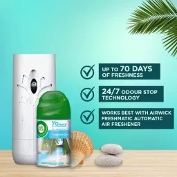 Air Wick 250 ml (Buy 3 Get 1 Free) - Sea Wood & Driftwood (Turquoise Oasis) Freshmatic Automatic Air Freshener Refill | 2600 Sprays Guaranteed | Ideal for Bathrooms, Rooms, and Automatic Freshening image 3