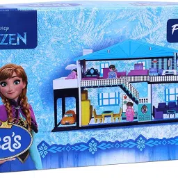 Toyzone Dollhouse (50 pcs) | Play Set for Girls| Role Play Set| Doll House with Furniture| Doll House Play Set for Kids with Furniture | Pretend Play Set (Frozen Party Home Doll House (50pcs)) image 4