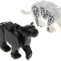 CALANDIS Children PVC Animal Leopard Building Blocks Toy Gray White | Other Toys image 2