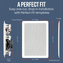 Polk Audio RC85i 8'' 2-Way Premium in-Wall Speakers (2 Pairs - 4 Speakers), White image 5