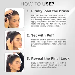 JKARUHA Root Touch Up Powder with Precision Brush, Waterproof and Sweatproof Formula, Natural Hair Color Blending, Mess-Free Application, Includes Applicator Brush image 4