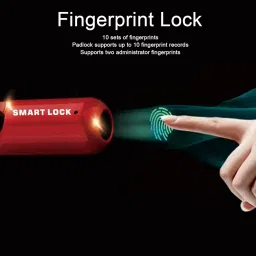 penrux Fingerprint Padlock, USB Rechargeable Fingerprint Lock Anti Theft Thumbprint Padlock, Keyless Thumbprint Lock for Gym Locker School Locker Backpack Suitcase Luggage (red) image 1