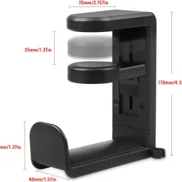 UJEAVETTE Headphone Hook Holder Adjustable Cable Clip Organizer Earphone Hook Rack image 2