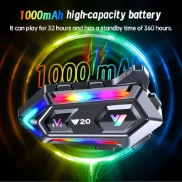 Motorcycle Helmet Bluetooth Headset Outdoor Helmet Headphones Speaker RGB Lighting Effects DSP Noise Reduction High Sound Quality System Riding/Skiing/Sports IP67 Waterproof 1000mAh image 5