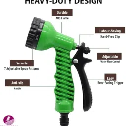 Divayanshi Garden Hose Spray Nozzle | 8 Pattern Adjustable Watering Gun | High Pressure & Leak-Proof | for Car Wash, Plants, Lawn & Garden Cleaning image 1