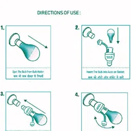 Auto-ON PIR Motion Sensor Bulb Holder (Convert Any Bulb to Automatic) (Energy Saver) (Adjustable timer) - Surge Protector One Year Warranty - Pack of 1 image 1