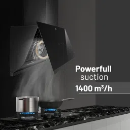 Glen 90cm 1400 m³/hr Filterless Slant Kitchen Chimney |Intelligent Auto Clean |Wider Suction Area|(Hood Mesh 90,Touch & Gesture Control,Black) image 3