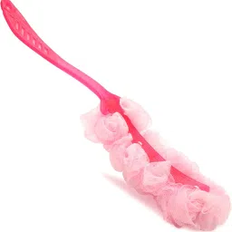 THINGS4BETTER Premium Body Back Scrubber Brush with Bristles and Loofah, Shower Brush, Body Cleaner Exfoliating Scrubbers, Bath Massage Cleaning Brush With Long Handle, Double Sided Bath Brush image 2