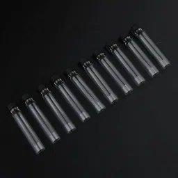 HEAVENGLOW 50x Mini Glass Perfume Sample Vials Empty Essential Oil Fragrance Bottle 2ml Black Cap image 5