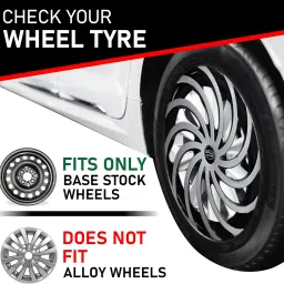 Universal Wheel Covers for Cars – 12 Inch Black & Silver Press Fit Wheel Caps (Snake)| Available in 12, 13, 14, 15, 16 Inch | Set of 4 Pcs image 4