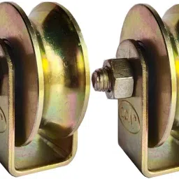Caneuf U Groove Sliding Wheel with Exterior Bracket, for Residential & Industrial Gates, Suitable for U Track, Gate Wheel with Bearing and Bracket (2, U_Groove_3 in) image 3
