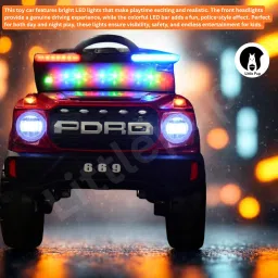 Little Pup 4x4 Electric Jeep Ride-on Car for Kids, 12V Battery Powered, Red Plastic, Remote Control, Bluetooth Music, LED Lights, Manual Drive, Ages 1-6 Years image 5