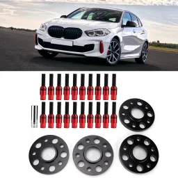 UniMarket® Hub Centric Wheel Flange, 0.6in+0.8in M14 X 1.25 Wheel Spacer Stable with Bolts for Auto Parts(red) image 2