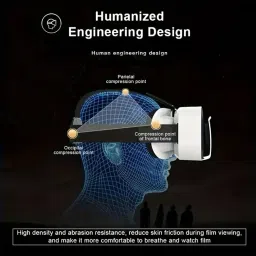 VR SHINECON VR Headset for iPhone or Android Phone,Virtual Reality 3D Glasses Headset Helmets,Compatible 4.7-6.5 inch Mobile image 1