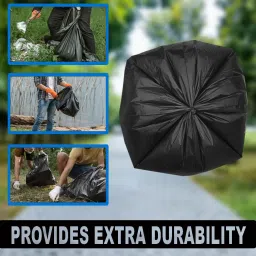 Ella Garbage Bags 19 x 21 Inches (Medium) 180 Bags 6 Rolls - Black Color With Check Duster Cloth Free image 4