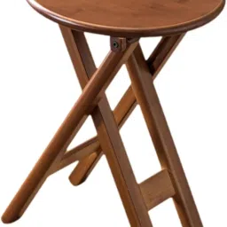 VELURA Bamboo Folding Stool Round with Handle Kitchen Chair for Indoor Home Kitchen|1 Folding Stool|Benches & Stools| Furniture |Home & Garden image 3