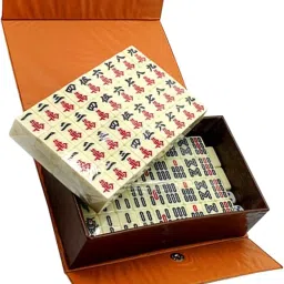 ATORSE® Portable Travel Mahjong Set with Storage Box for Travel Party Adults Kids image 1