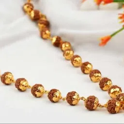 Hdbg Rudraksha Mala 108 Beads Original Gold Capped Mahadev Rudraksha Mala रुद्राक्ष माला 108 ओरिजनल छोटा दाना Rudrak Sha Mala for Jaap 5Mm रुद्राक्ष की माला गले में पहनने के लिए महादेव जी की for All image 1