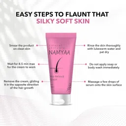 Namyaa Hair Removal Cream for Intimate Skin with Free Vitamin C Serum, 60 gram, Pack of 3 image 4