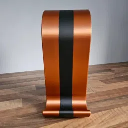 Beoals Minimalist 3D Printed Headphone Stand | Curved Design Desk Headset Holder | Durable PLA Organizer for Gaming, Studio, Office | Black image 4