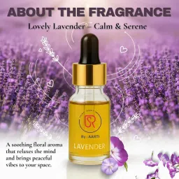 Aarti Lavender Fragrance Oil | 15 ml | Aroma Oil for Home Fragrance | Best for Aromatherapy | Helps in Meditation | Used in Diffusers, Candles, Air Fresheners, Soaps image 1