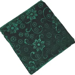 Green Velvet Fabric 1Mtr Flower Design Embossed Women Blouse Piece Unstitched for Home Decoration Making Cushion Cover, Sofa Cover, Backdrop| Width 44 Inches | (1 Mtr Green) image 1